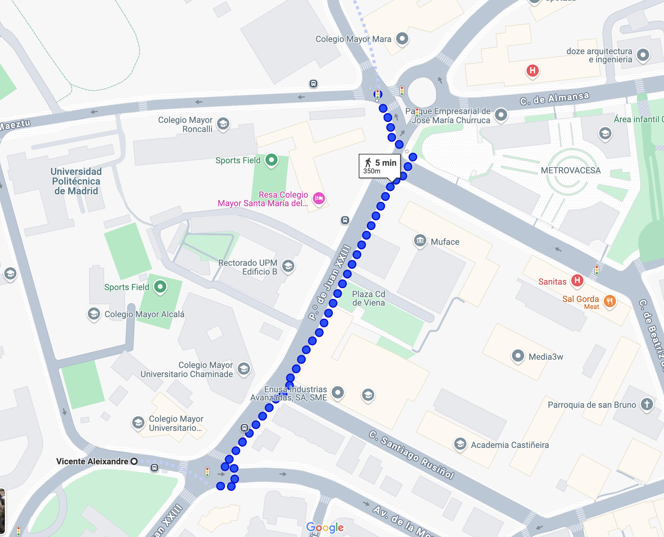 image of map with directions from subway